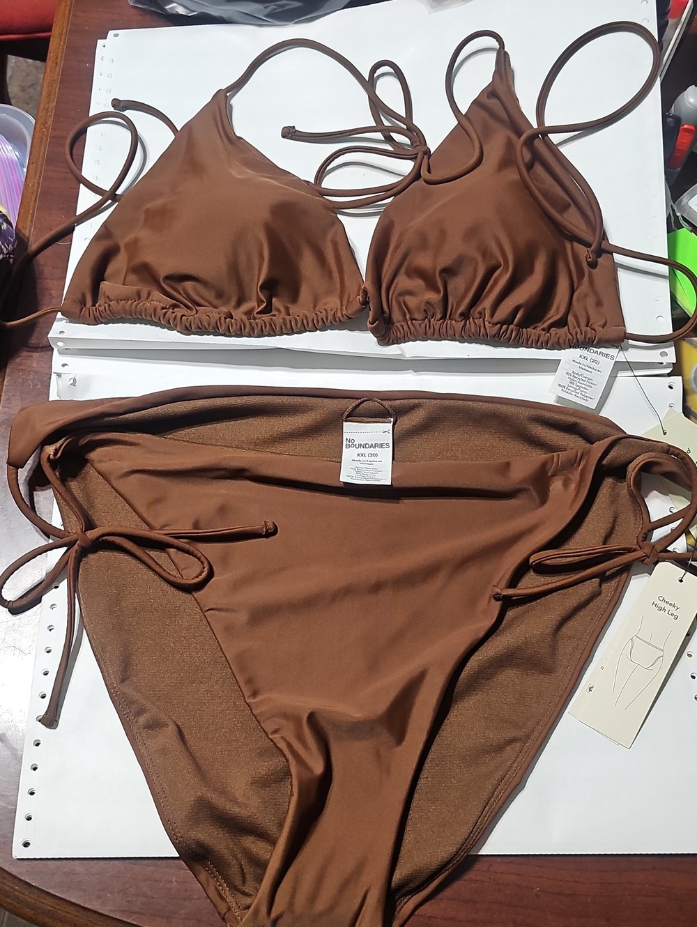 New Bathing Suit 2 Piece Tie Strap XXL